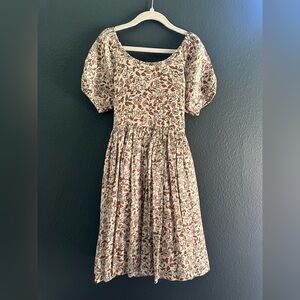 Charming Floral Puff Sleeve Dress